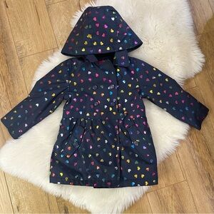 London Fog Metallic Rainbow Hearts Jacket